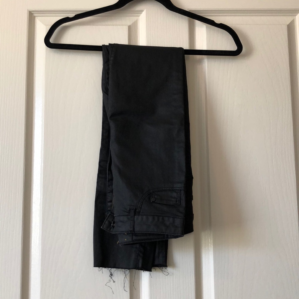 High waisted black denim jeans